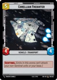 star wars unlimited spark of rebellion corellian freighter foil