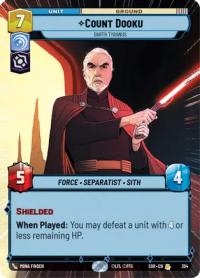 star wars unlimited spark of rebellion count dooku darth tyranus hyperspace foil
