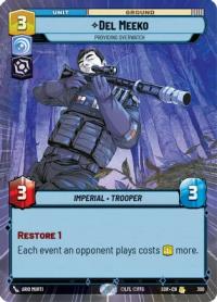 star wars unlimited spark of rebellion del meeko providing overwatch hyperspace foil