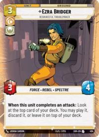 star wars unlimited spark of rebellion ezra bridger resourceful troublemaker hyperspace foil