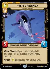 star wars unlimited spark of rebellion fett s firespray pursuing the bounty foil