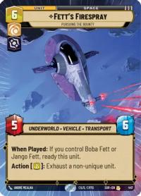 star wars unlimited spark of rebellion fett s firespray pursuing the bounty hyperspace foil