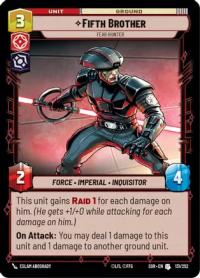 star wars unlimited spark of rebellion fifth brother fear hunter foil