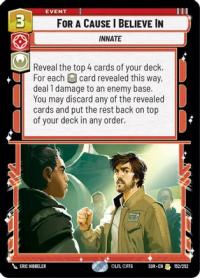 star wars unlimited spark of rebellion for a cause i believe in foil