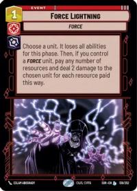 star wars unlimited spark of rebellion force lightning foil