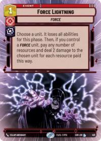 star wars unlimited spark of rebellion force lightning hyperspace foil