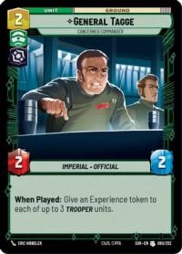 star wars unlimited spark of rebellion general tagge concerned commander foil
