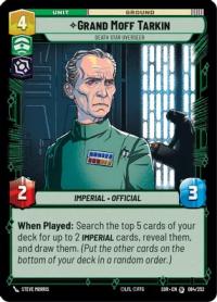 star wars unlimited spark of rebellion grand moff tarkin death star overseer foil