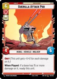 star wars unlimited spark of rebellion guerilla attack pod foil