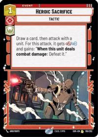 star wars unlimited spark of rebellion heroic sacrifice foil