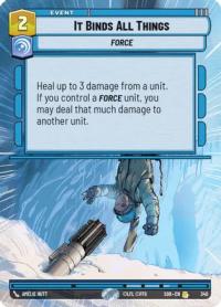 star wars unlimited spark of rebellion it binds all things hyperspace foil