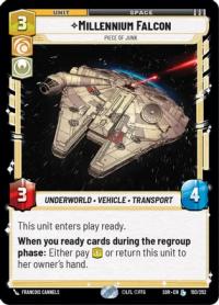 star wars unlimited spark of rebellion millennium falcon piece of junk