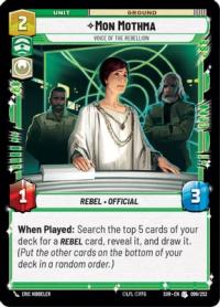 star wars unlimited spark of rebellion mon mothma voice of the rebellion