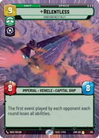 star wars unlimited spark of rebellion relentless konstantine s folly hyperspace foil