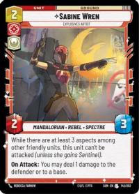 star wars unlimited spark of rebellion sabine wren explosives artist foil