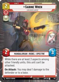 star wars unlimited spark of rebellion sabine wren explosives artist hyperspace foil