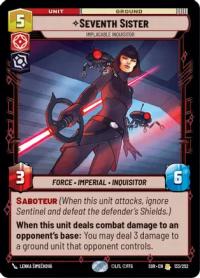 star wars unlimited spark of rebellion seventh sister implacable inquisitor foil