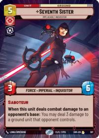 star wars unlimited spark of rebellion seventh sister implacable inquisitor hyperspace