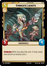 star wars unlimited spark of rebellion syndicate lackeys foil