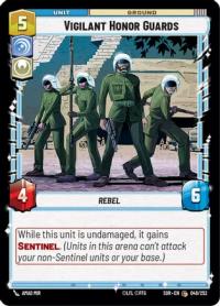 star wars unlimited spark of rebellion vigilant honor guards foil