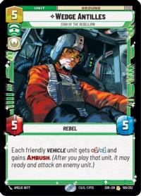 star wars unlimited spark of rebellion wedge antilles star of the rebellion foil