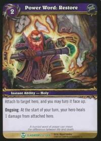 warcraft tcg blood of gladiators power word restore