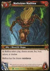 warcraft tcg drums of war malicious mallina