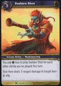 warcraft tcg drums of war sudden shot