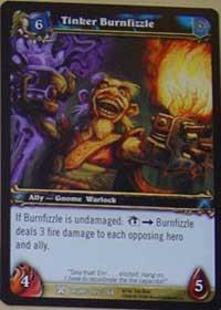 warcraft tcg drums of war tinker burnfizzle