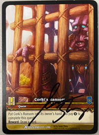 warcraft tcg extended art corki s ransom ea signed by artist