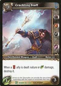 warcraft tcg fields of honor crackling staff