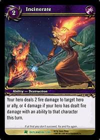 warcraft tcg fires of outland incinerate