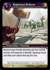 warcraft tcg fires of outland righteous defense