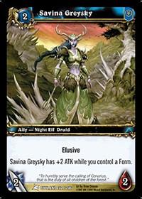 warcraft tcg fires of outland savina greysky