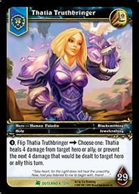 warcraft tcg fires of outland thatia truthbringer