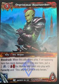 warcraft tcg foil and promo cards orgrimmar heartstriker foil