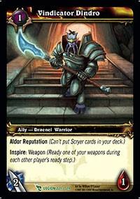 warcraft tcg march of legion vindicator dindro