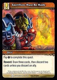 warcraft tcg scourgewar sacrifices must be made