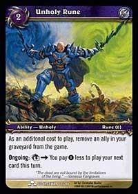 warcraft tcg scourgewar unholy rune