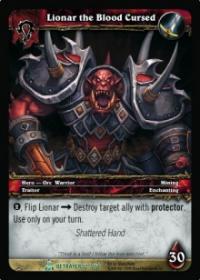 warcraft tcg servants of betrayer lionar the blood cursed