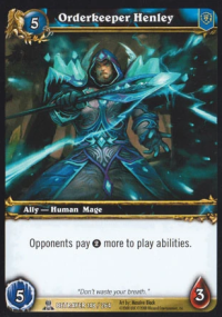 warcraft tcg servants of betrayer orderkeeper henley