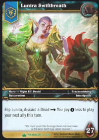 warcraft tcg wrathgate lunira swiftbreath