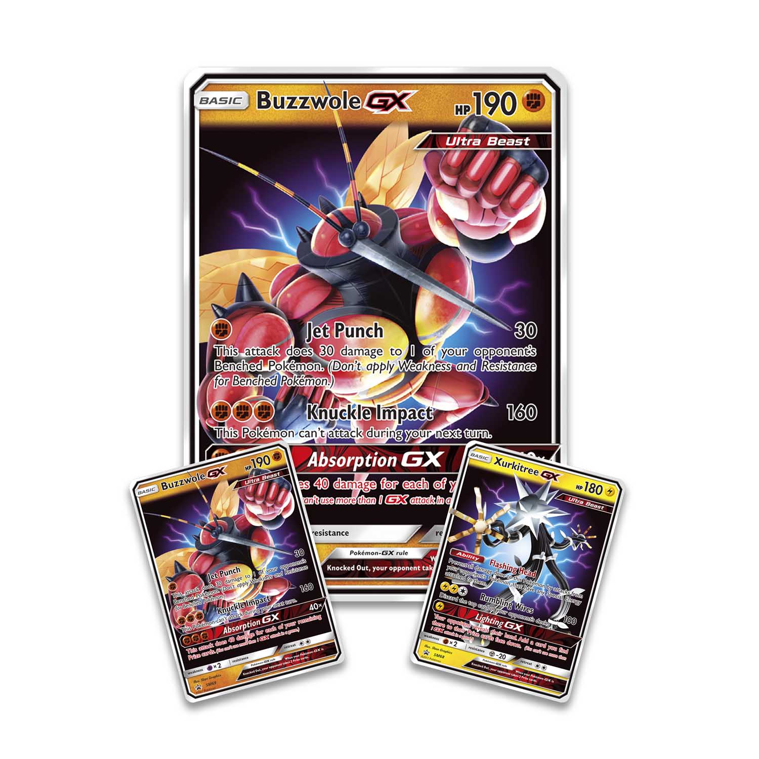 Pokemon Complete Deck - Grass Ultra Beast - Pheromosa & Buzzwole GX, Kartana