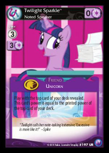 Twilight Sparkle, Noted Speaker